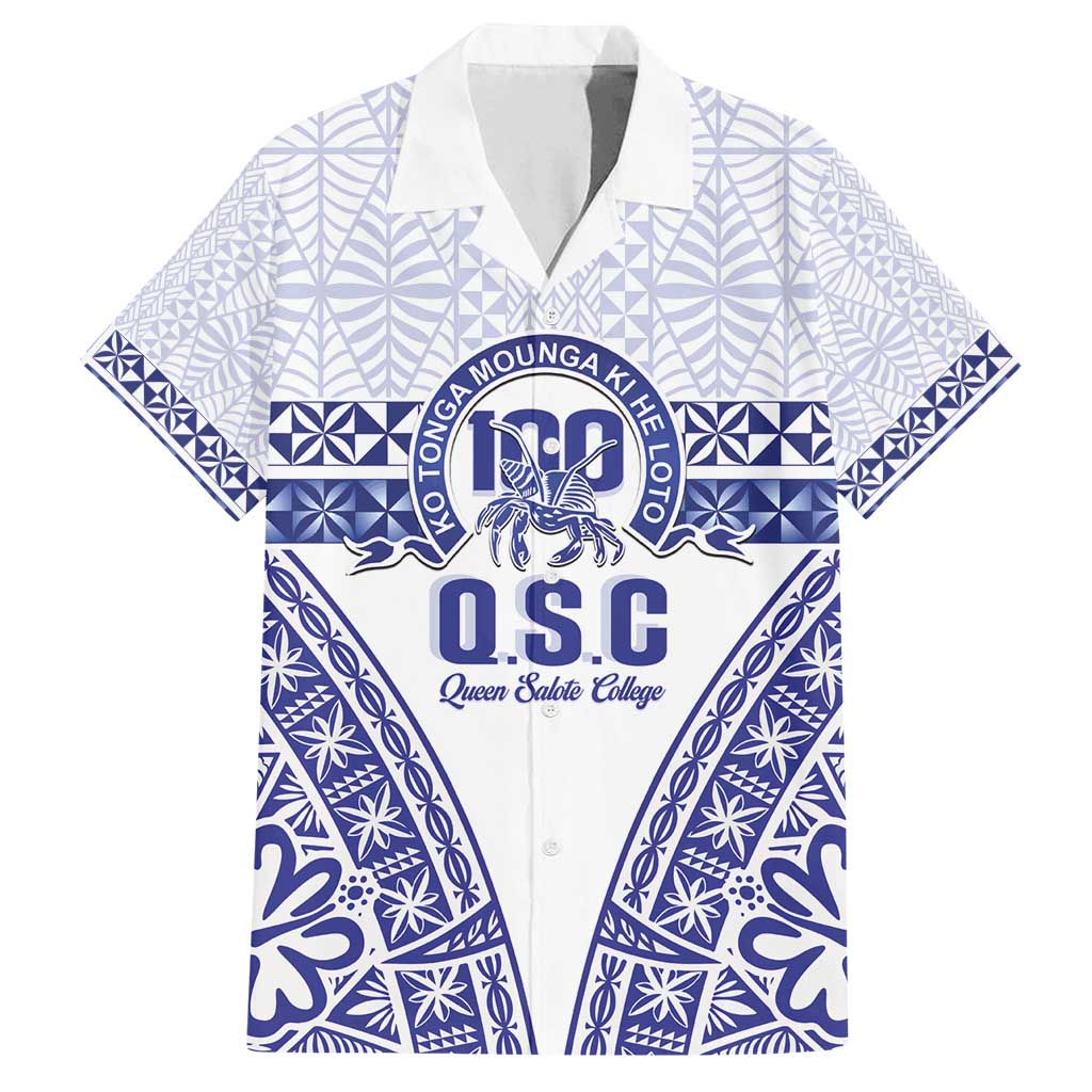 Personalised Queen Salote College Family Matching Tank Maxi Dress and Hawaiian Shirt Kolisi Fefine 100th Anniversary Kupesi White - Polynesian Pride