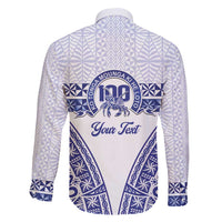 Personalised Queen Salote College Family Matching Tank Maxi Dress and Hawaiian Shirt Kolisi Fefine 100th Anniversary Kupesi White - Polynesian Pride