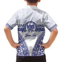 Personalised Queen Salote College Kid Hawaiian Shirt Kolisi Fefine 100th Anniversary Kupesi White - Polynesian Pride