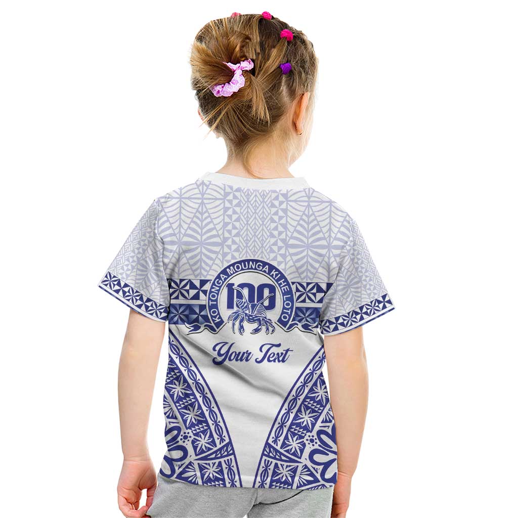 Personalised Queen Salote College Kid T Shirt Kolisi Fefine 100th Anniversary Kupesi White - Polynesian Pride