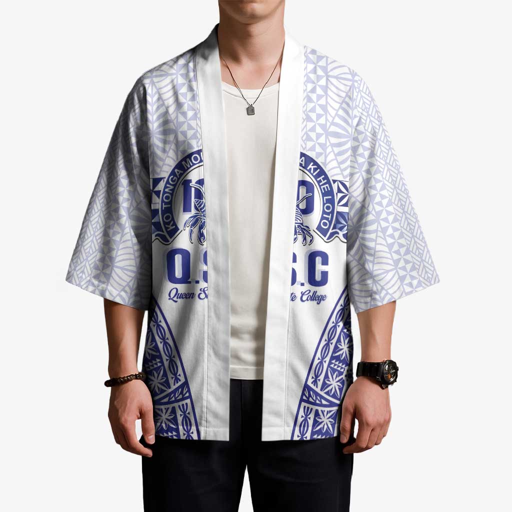 Personalised Queen Salote College Kimono Kolisi Fefine 100th Anniversary Kupesi White - Polynesian Pride