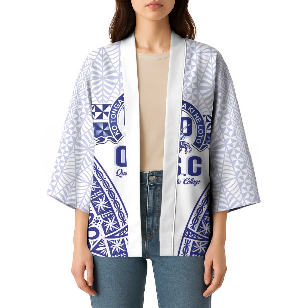 Personalised Queen Salote College Kimono Kolisi Fefine 100th Anniversary Kupesi White - Polynesian Pride