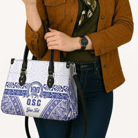 Personalised Queen Salote College Leather Bag Kolisi Fefine 100th Anniversary Kupesi White - Polynesian Pride