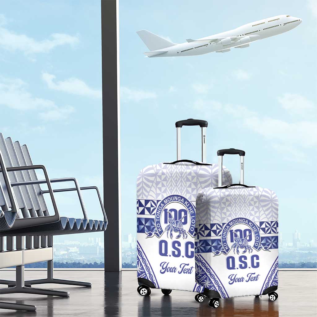 Personalised Queen Salote College Luggage Cover Kolisi Fefine 100th Anniversary Kupesi White - Polynesian Pride