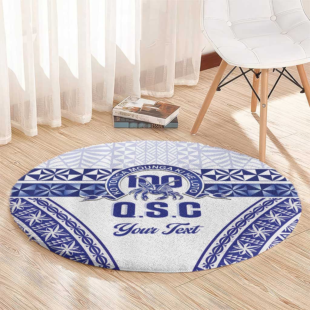 Personalised Queen Salote College Round Carpet Kolisi Fefine 100th Anniversary Kupesi White - Polynesian Pride