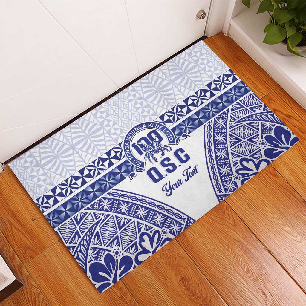 Personalised Queen Salote College Rubber Doormat Kolisi Fefine 100th Anniversary Kupesi White - Polynesian Pride