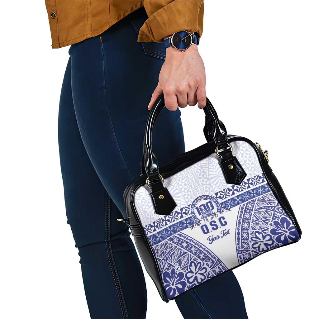 Personalised Queen Salote College Shoulder Handbag Kolisi Fefine 100th Anniversary Kupesi White - Polynesian Pride