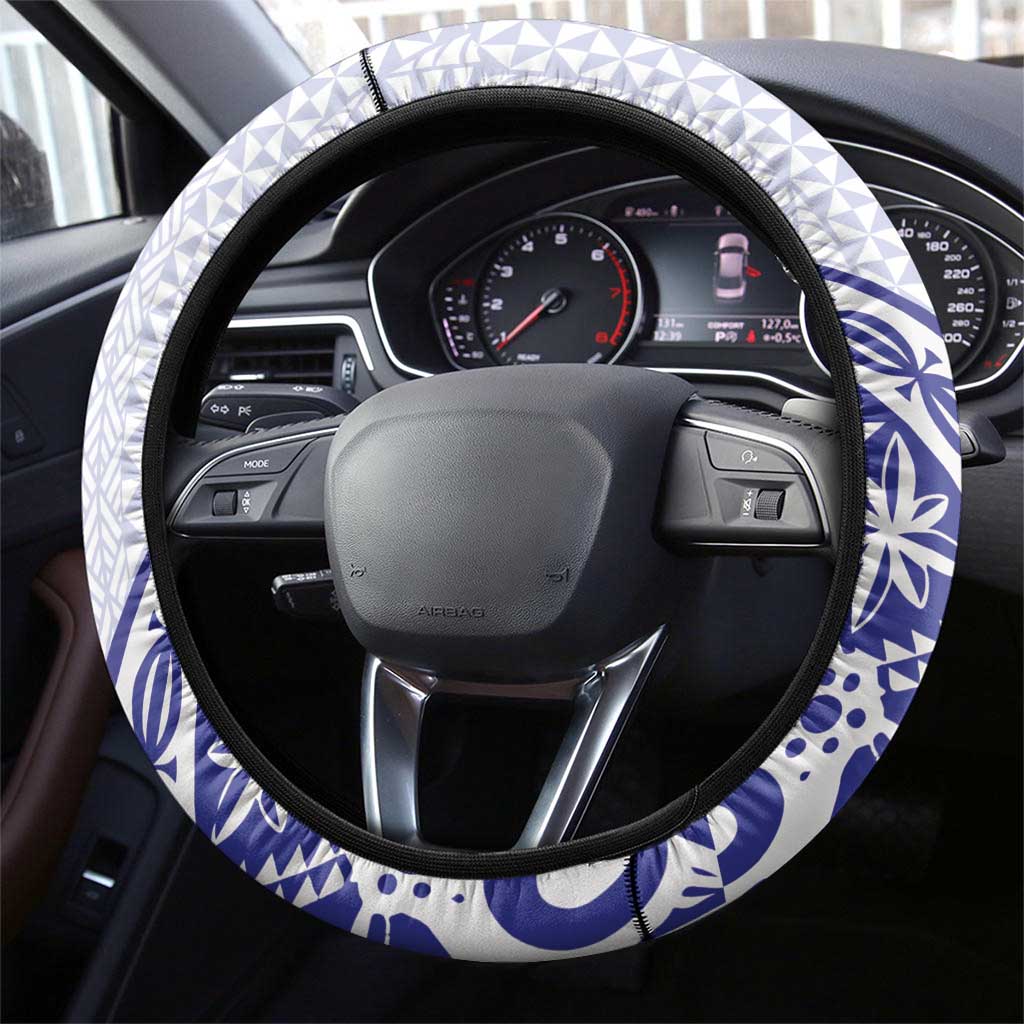 Queen Salote College Steering Wheel Cover Kolisi Fefine 100th Anniversary Kupesi White - Polynesian Pride
