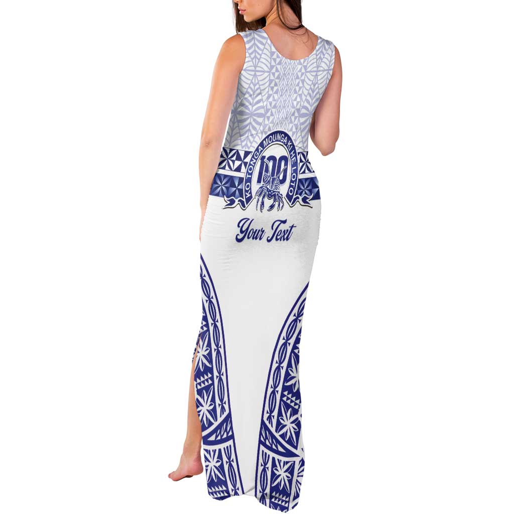 Personalised Queen Salote College Tank Maxi Dress Kolisi Fefine 100th Anniversary Kupesi White - Polynesian Pride