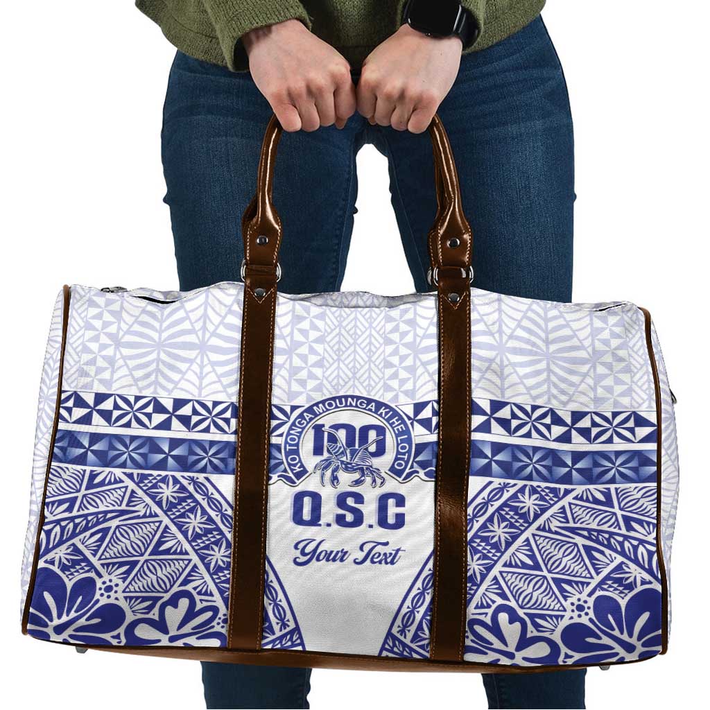 Personalised Queen Salote College Travel Bag Kolisi Fefine 100th Anniversary Kupesi White - Polynesian Pride