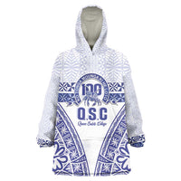Personalised Queen Salote College Wearable Blanket Hoodie Kolisi Fefine 100th Anniversary Kupesi White - Polynesian Pride