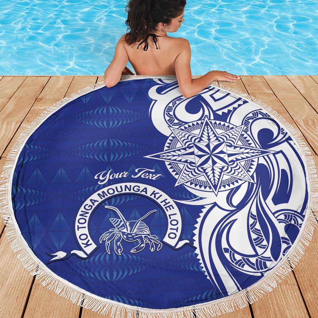 Personalised Queen Salote College Beach Blanket QSC Est 1926 Ngatu Pattern - Polynesian Pride