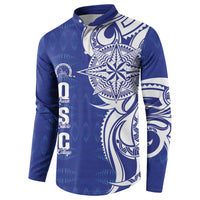 Personalised Queen Salote College Button Sweatshirt QSC Est 1926 Ngatu Pattern - Polynesian Pride