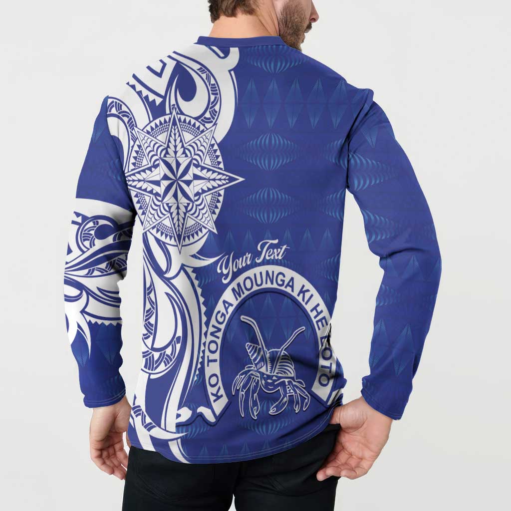 Personalised Queen Salote College Button Sweatshirt QSC Est 1926 Ngatu Pattern - Polynesian Pride