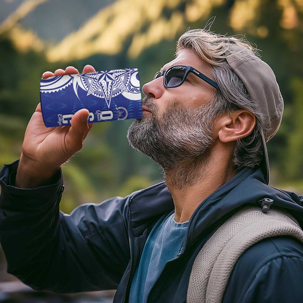 Personalised Queen Salote College 4 in 1 Can Cooler Tumbler QSC Est 1926 Ngatu Pattern - Polynesian Pride