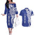 Personalised Queen Salote College Couples Matching Off The Shoulder Long Sleeve Dress and Hawaiian Shirt QSC Est 1926 Ngatu Pattern - Polynesian Pride