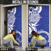 Personalised Queen Salote College Door Cover QSC Est 1926 Ngatu Pattern - Polynesian Pride