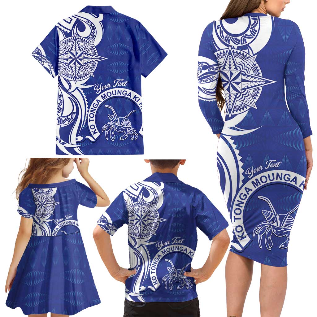 Personalised Queen Salote College Family Matching Long Sleeve Bodycon Dress and Hawaiian Shirt QSC Est 1926 Ngatu Pattern - Polynesian Pride