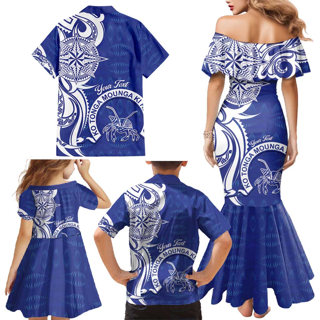 Personalised Queen Salote College Family Matching Mermaid Dress and Hawaiian Shirt QSC Est 1926 Ngatu Pattern - Polynesian Pride