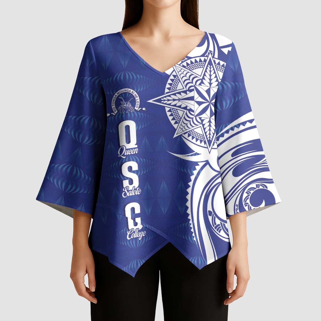 Personalised Queen Salote College Kimono Sleeve Blouse QSC Est 1926 Ngatu Pattern - Polynesian Pride