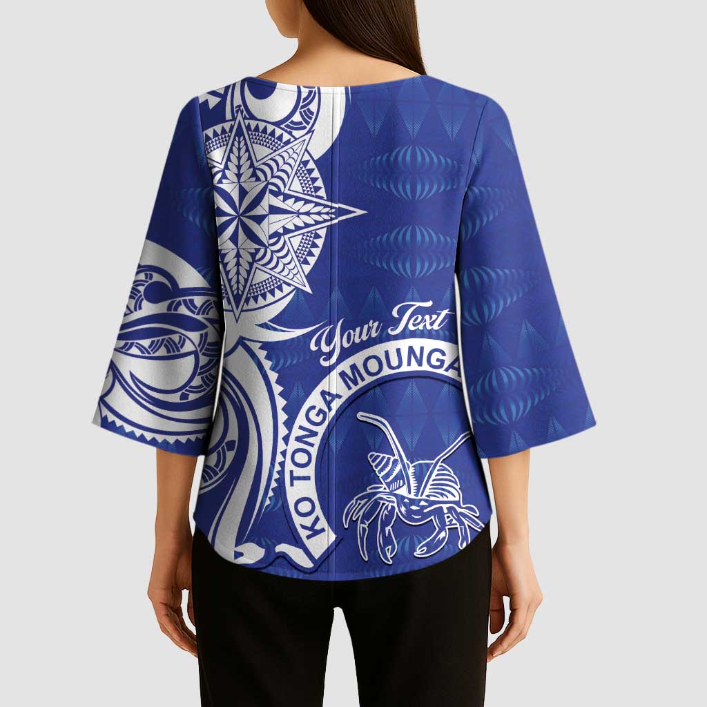 Personalised Queen Salote College Kimono Sleeve Blouse QSC Est 1926 Ngatu Pattern - Polynesian Pride
