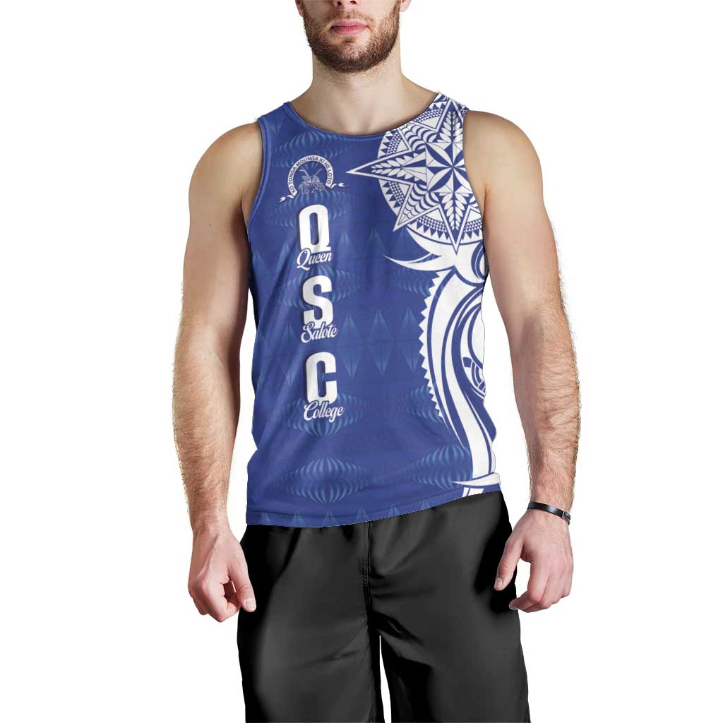 Personalised Queen Salote College Men Tank Top QSC Est 1926 Ngatu Pattern - Polynesian Pride