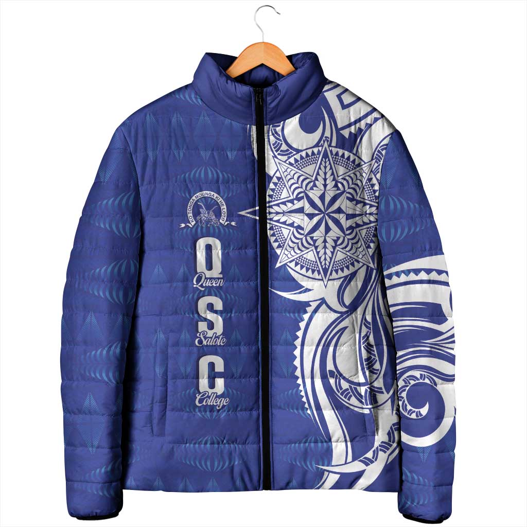 Personalised Queen Salote College Padded Jacket QSC Est 1926 Ngatu Pattern LT14 - Polynesian Pride