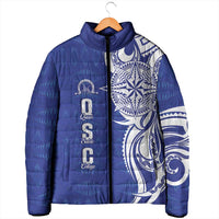 Personalised Queen Salote College Padded Jacket QSC Est 1926 Ngatu Pattern LT14 - Polynesian Pride