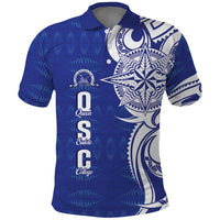 Personalised Queen Salote College Polo Shirt QSC Est 1926 Ngatu Pattern - Polynesian Pride