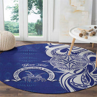 Personalised Queen Salote College Round Carpet QSC Est 1926 Ngatu Pattern - Polynesian Pride
