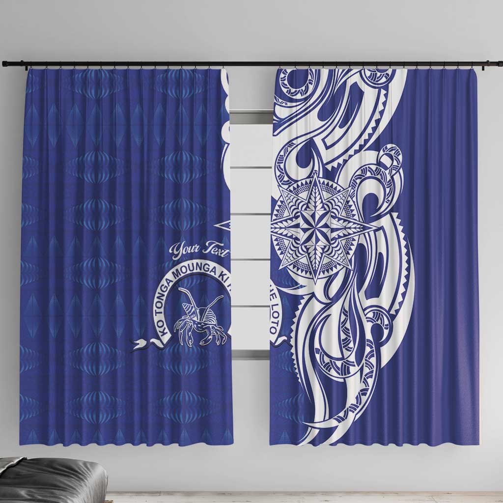 Personalised Queen Salote College Window Curtain QSC Est 1926 Ngatu Pattern - Polynesian Pride