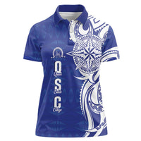 Personalised Queen Salote College Women Polo Shirt QSC Est 1926 Ngatu Pattern - Polynesian Pride