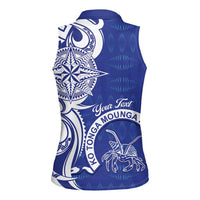 Personalised Queen Salote College Women Sleeveless Polo Shirt QSC Est 1926 Ngatu Pattern - Polynesian Pride