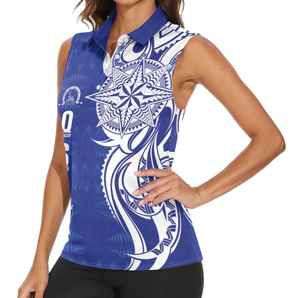 Personalised Queen Salote College Women Sleeveless Polo Shirt QSC Est 1926 Ngatu Pattern - Polynesian Pride
