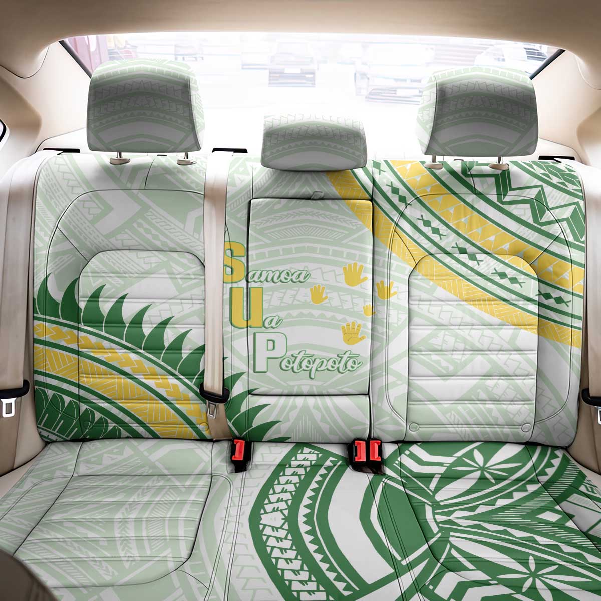 Samoa Ua Potopoto Back Car Seat Cover SUP Est 2025 Samoan Pattern LT14 - Polynesian Pride