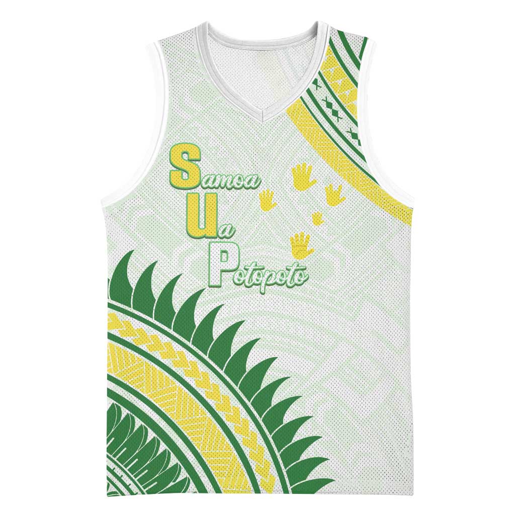 Personalised Samoa Ua Potopoto Basketball Jersey SUP Est 2025 Samoan Pattern - Polynesian Pride