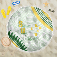 Samoa Ua Potopoto Beach Blanket SUP Est 2025 Samoan Pattern LT14 One Size 150cm White - Polynesian Pride