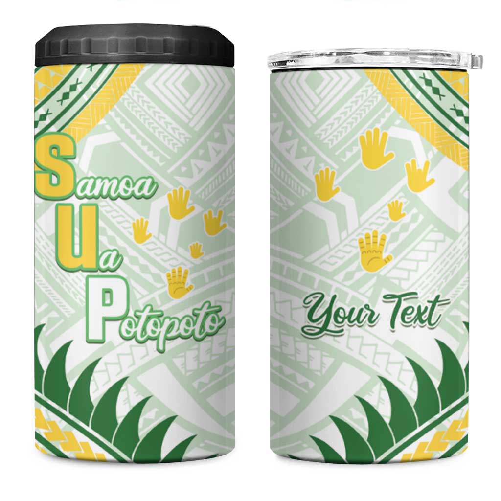 Personalised Samoa Ua Potopoto 4 in 1 Can Cooler Tumbler SUP Est 2025 Samoan Pattern - Polynesian Pride