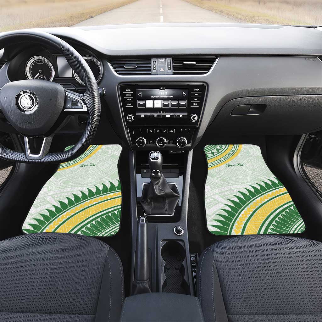Personalised Samoa Ua Potopoto Car Mats SUP Est 2025 Samoan Pattern LT14 Set 2pcs - Front White - Polynesian Pride