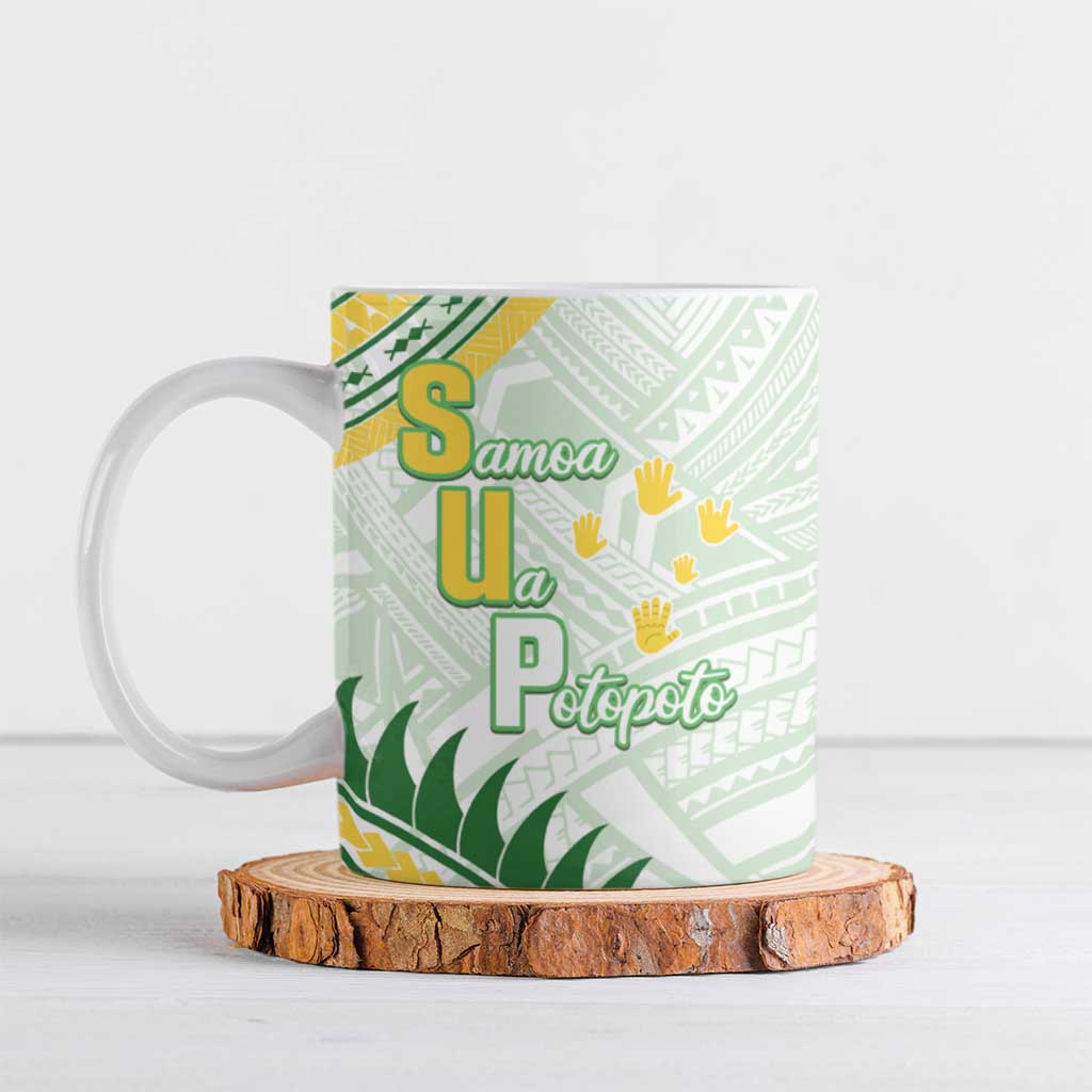 Personalised Samoa Ua Potopoto Ceramic Mug SUP Est 2025 Samoan Pattern - Polynesian Pride