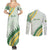 Personalised Samoa Ua Potopoto Couples Matching Summer Maxi Dress and Long Sleeve Button Shirt SUP Est 2025 Samoan Pattern - Polynesian Pride