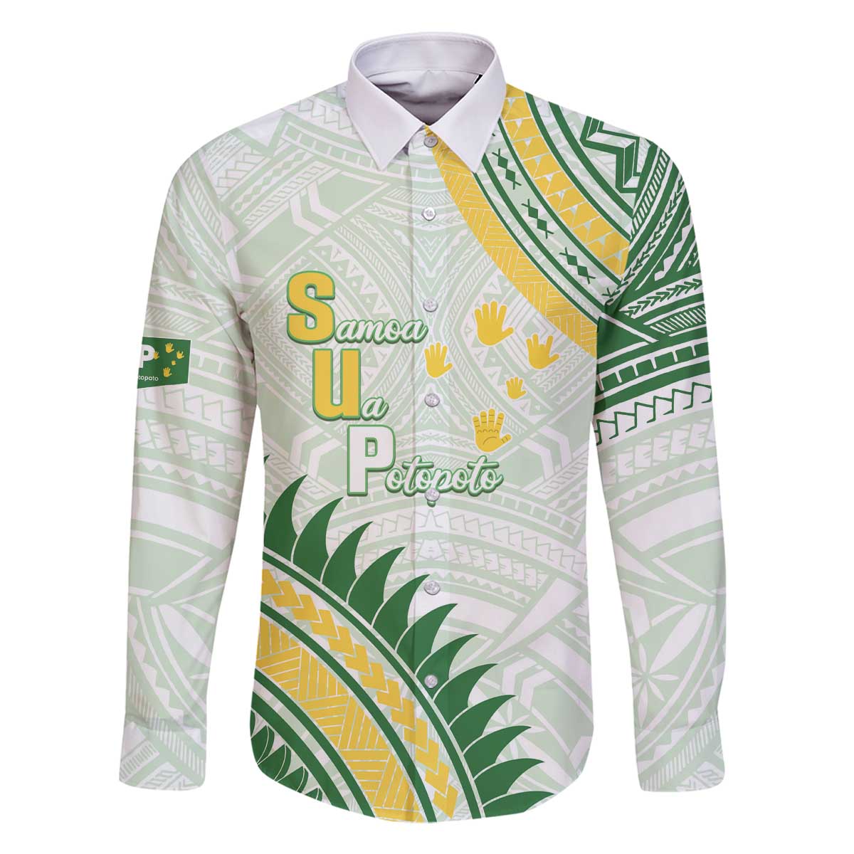 Personalised Samoa Ua Potopoto Family Matching Off The Shoulder Long Sleeve Dress and Hawaiian Shirt SUP Est 2025 Samoan Pattern - Polynesian Pride