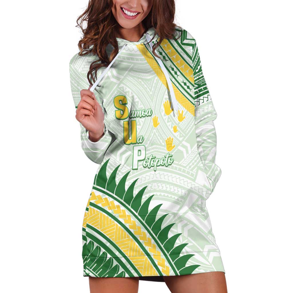 Personalised Samoa Ua Potopoto Hoodie Dress SUP Est 2025 Samoan Pattern - Polynesian Pride