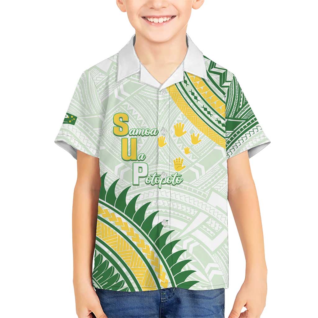 Personalised Samoa Ua Potopoto Kid Hawaiian Shirt SUP Est 2025 Samoan Pattern - Polynesian Pride