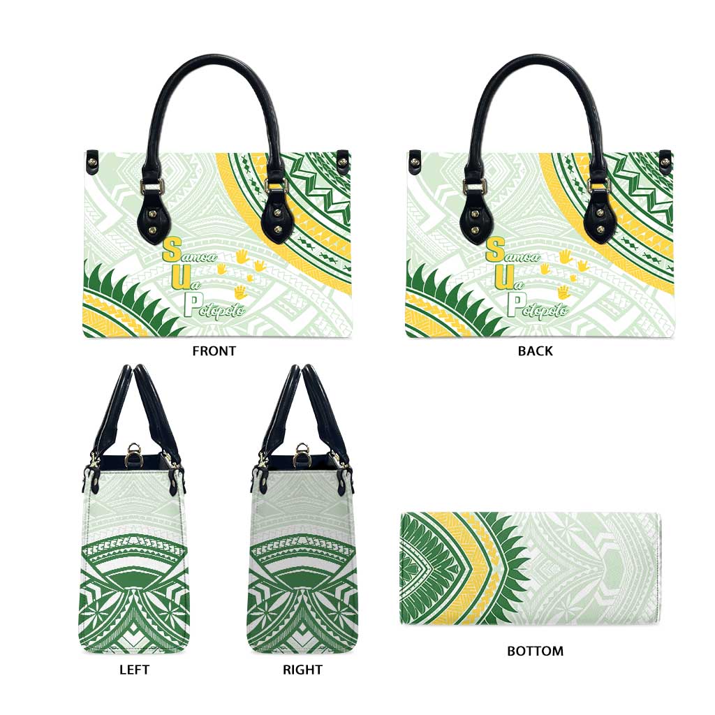 Samoa Ua Potopoto Leather Bag SUP Est 2025 Samoan Pattern - Polynesian Pride