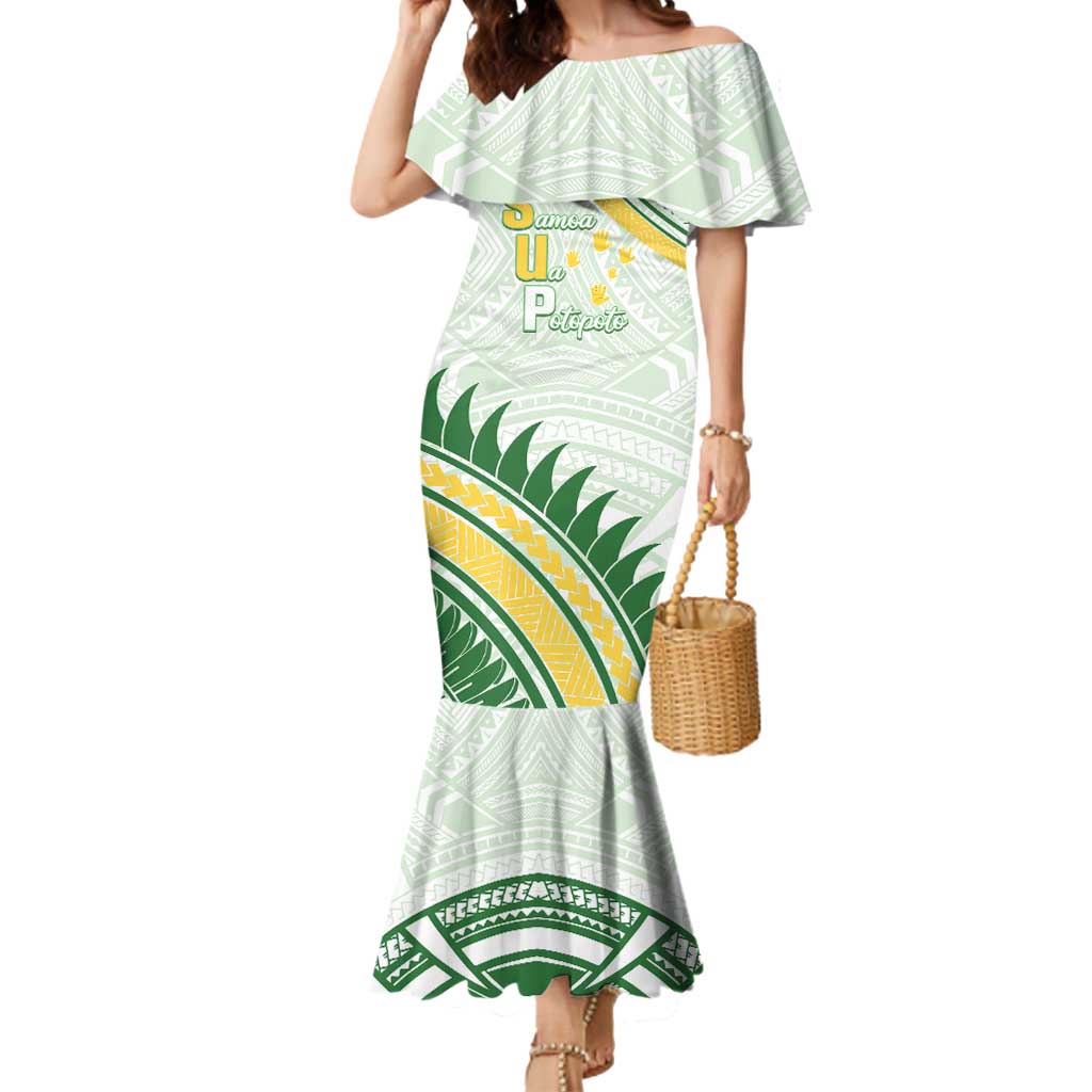 Personalised Samoa Ua Potopoto Mermaid Dress SUP Est 2025 Samoan Pattern - Polynesian Pride