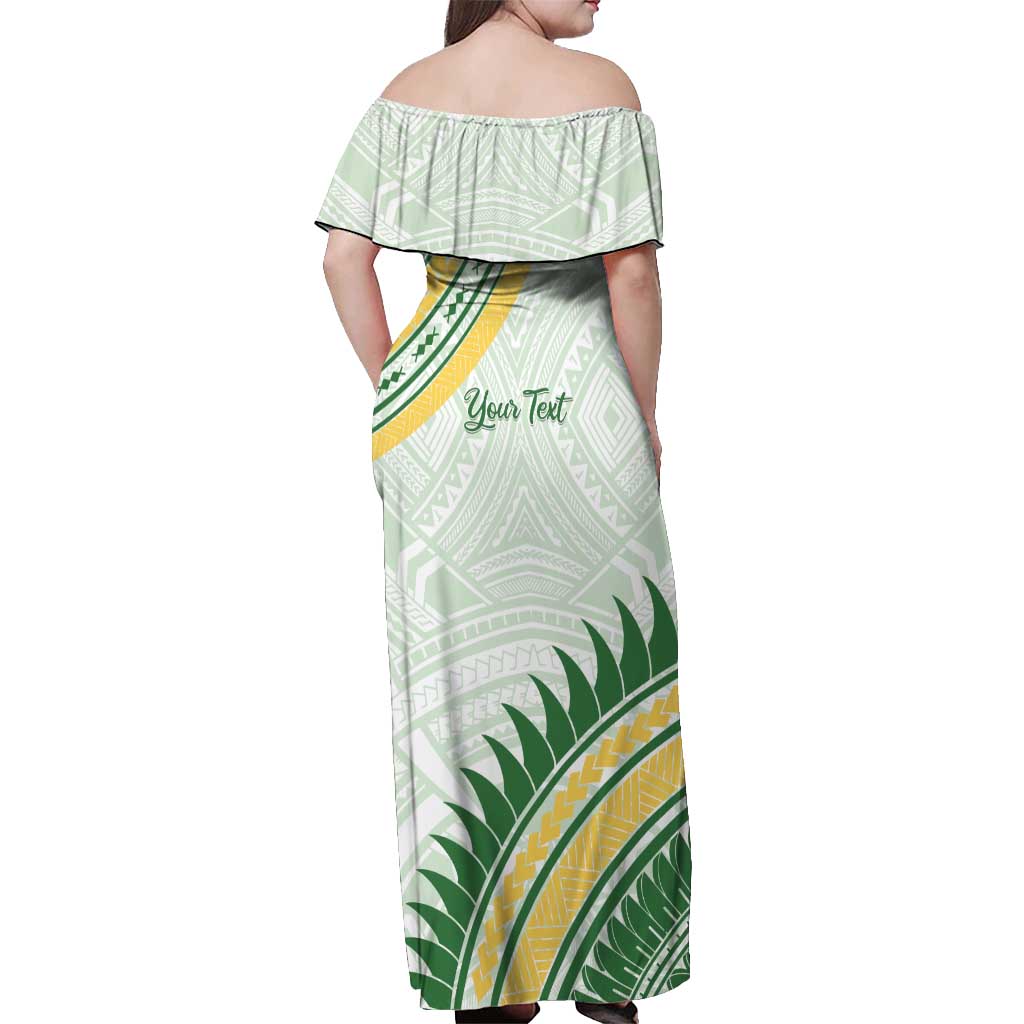 Personalised Samoa Ua Potopoto Off Shoulder Maxi Dress SUP Est 2025 Samoan Pattern - Polynesian Pride