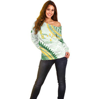 Personalised Samoa Ua Potopoto Off Shoulder Sweater SUP Est 2025 Samoan Pattern LT14 - Polynesian Pride