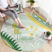 Samoa Ua Potopoto Round Carpet SUP Est 2025 Samoan Pattern LT14 - Polynesian Pride