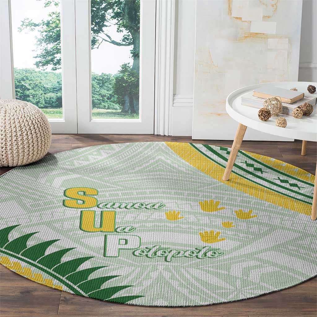 Samoa Ua Potopoto Round Carpet SUP Est 2025 Samoan Pattern LT14 - Polynesian Pride
